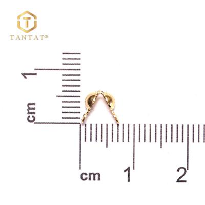 China Copper Gold Filled Crimp Beads Ball Chain Connector Bead Tip For Necklace End for sale