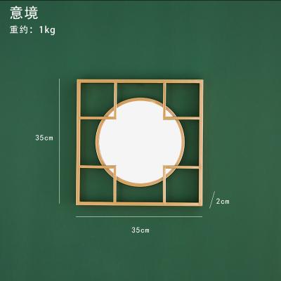 China Luxury minimalist gold leaf metal wall hanging decor for living room lobby entrance for sale