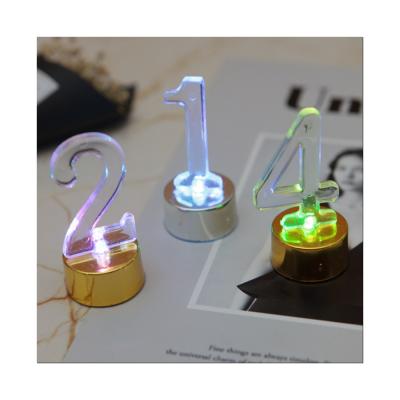 China COLOR CHANGING gold shell silver base colors changing 0 to 9 flameless number birthday candle battery candles for sale