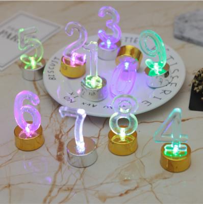 China COLOR CHANGING 10pcs Colors Change Led Candle 0 To 9 Number Shape Candles Funny Birthday Candle for sale