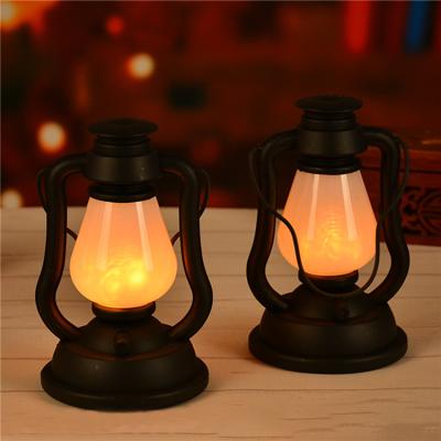 China Horror Lamp Pumpkin Candle Light Halloween Flame Pony LED Flameless Colorful Flashing Hooded Lantern New for sale