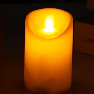 China Solid Paraffin Wedding Decorative Flameless Christmas Pillar Moving Electric Flickering Moving Flame Led Candle for sale