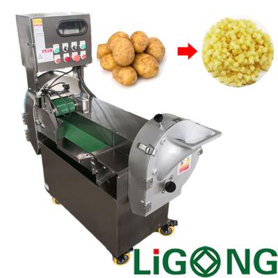 China LIGONG Double head full automatic control panel vegetable cutter machine zu verkaufen