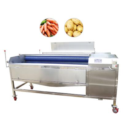 中国 Commercial Fruit and Vegetable Cleaning Bubble Peeling Brush Carrot Cassava Apple Washing Machine 販売のため