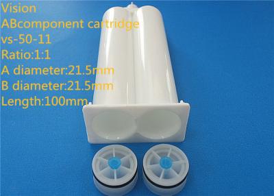 China vs-50-11 1:1 two component epoxy cartridge AB dual epoxy plastic AB cartridge length  21.5mm for sale