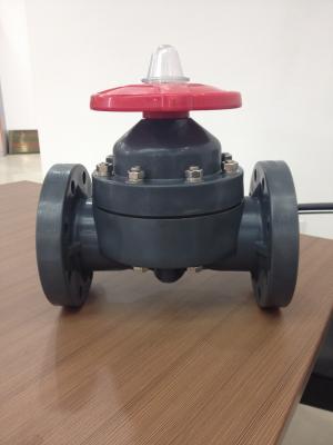 China PPH diaphragm Valve Flange Connection Wheel Handle 1/2”(D20mm) ~ 10”(D280mm) ANSI/DIN/JIS for sale