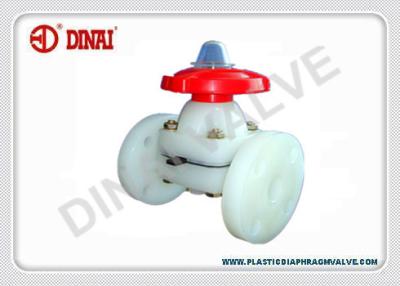 China PVDF/PTFE flanged diaphragm valve, weir type, flange end ANSI#150, JIS10K, DIN standard for sale