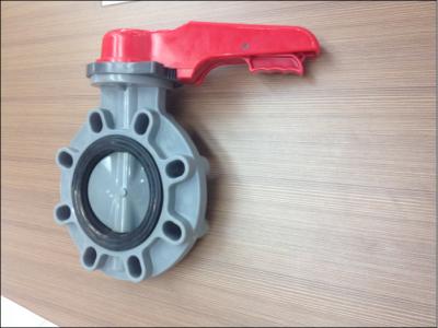 China Manual handle thermoplastic butterfly valve, 1.0Mpa,1”~8”, UPVC,CPVC,PVDF,PP,PPH fabricated for sale