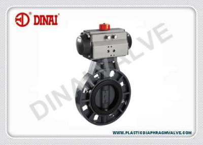 China PVDF Plastic Butterfly Valve Pneumatic Actuator Operation PN1.0Mpa JIS / DIN / ANSI for sale