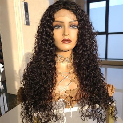 China Silky Straight Deep Wave 13*4 Transparent Lace Front Wig 180% Density Quality Remy Hair Pre Plucked Baby Hairline Mannequin For Wig Display for sale