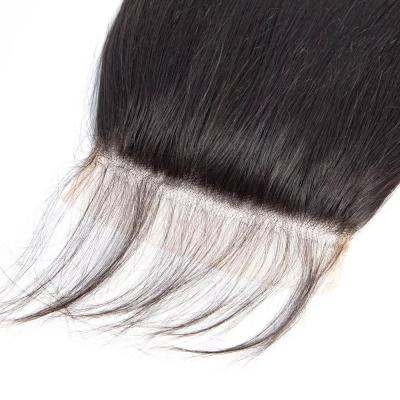 China Swiss Straight 4*4 Lace Closure Hair With Baby Hair Free/Swiss Lace Middle /Three Piece for sale