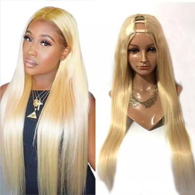 China Swiss Lace 613 Blonde Unprocessed Virgin Brazilian Straight Wigs 100 Uppart Hair No Lace Pre Plucked for sale