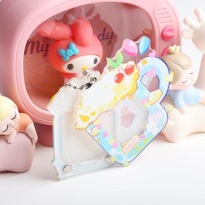 China Fashion Clear Plastic Design Keychains Acrylic Keychains Double Side Mini Photo Album Insert Frame Clear Plastic For Souvenir for sale