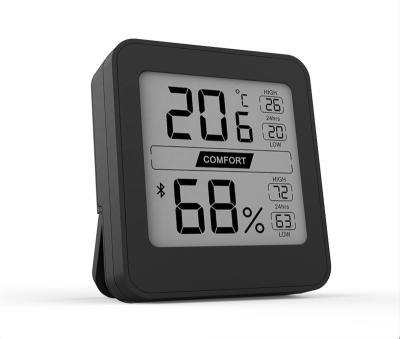 China App Control 2021 New Design Mini Digital APP WiFi Thermometer Humidity Clock With Weather Station for sale