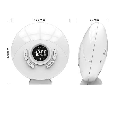 China Touch Button 7 Color Radio Natural Sound Light Change FM Radio LED Light Up Digital Backlight Alarm Clock for sale