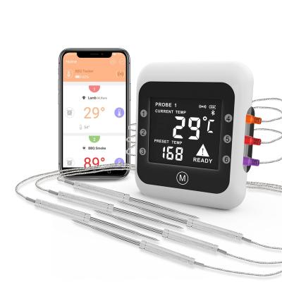 China Easily Cleaned LCD Digital Meat Cooking Food Kitchen Water Milk Oil Oven Blue Tooth Liquid BBQ Thermometer with 304 Stainless Steel Probe for sale