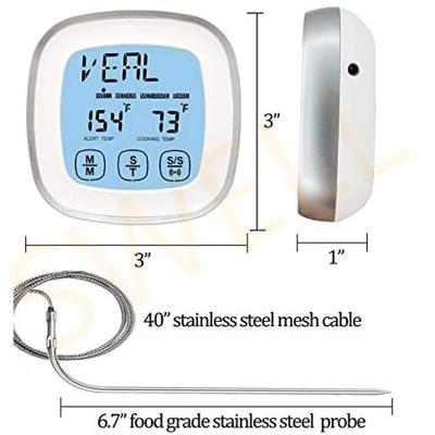 China OEM Acceptable Waterproof Portable Meat Food Thermometer Kitchen Stainless Wireless Digital BBQ Thermometer for sale