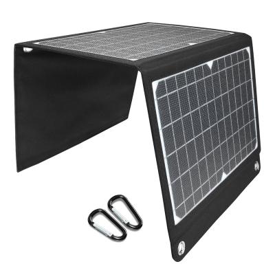 China Type-C MONO Folding Waterproof Portable Solar Panel 15W 22W 30W USB Folding Waterproof OEM Cells High Transparent Polyester Fabric S+ETFE (600D) DC Solar Panel Camp Mobile Phone Charger for sale