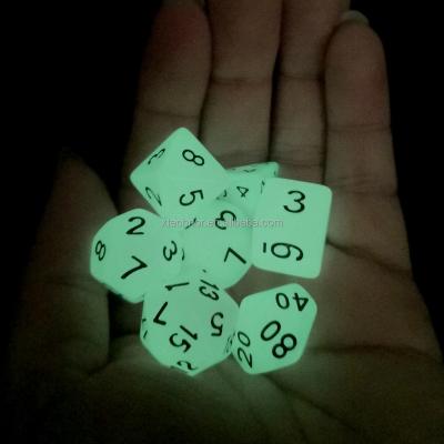 China Glow Carves Glow Carves Glow in Dark Polyhedron Dice Set for DnD Dungeons and Dragons Table Top Role Playing Games for sale