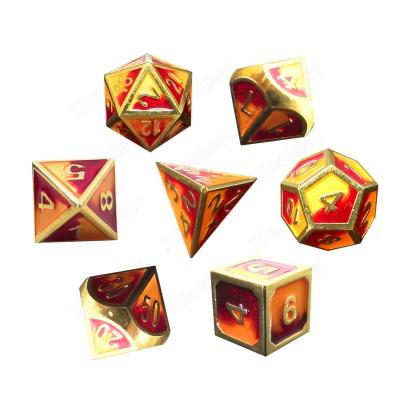 China Polyhedral Dies Metal Dies Set Solid Polyhedral Straight Edge DND Die Cuts With Mixed Color For RPG Board Game Dungeons And Dragons for sale