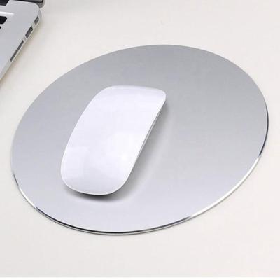 China Radiation Protection Mouse Mat Circular Gaming Aluminum Metal Mouse Pad with Non Slip Rubber Bottom Frosted Surface Waterproof for Apple Macbook for sale