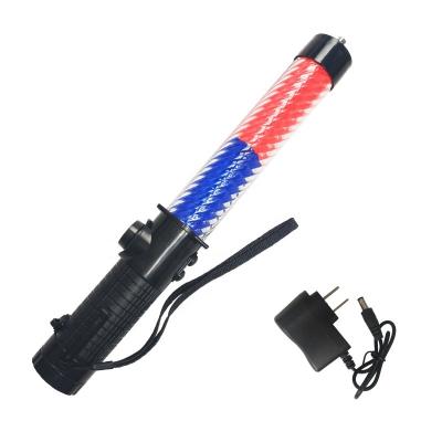 China Police equipment manufacturer LED flashing baton directly from the traffic of the sale rechargeable blue red police baton led baton in the traffic baton for sale