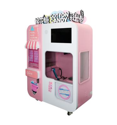 China Smart commercial supplying 32 flowers candy floss making machine pink automatic cotton candy vending machine with touch advertising for sale