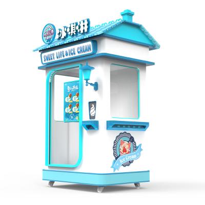 China Wholesale Commercial Build Soft Ice Cream Vending Machine Various Flavors Self Serve Ice Cream Cash Operated Machine for sale