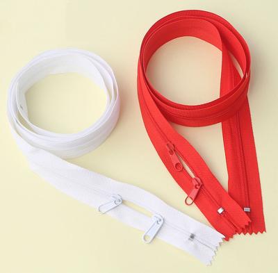 China No.3 durable autolock nylon two-way close end clothing zipper /two-way slider zipper for sale