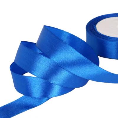 China Durable Polyester Solid Color Satin Ribbon Gift Wrapping Single Faced Satin Ribbon for sale