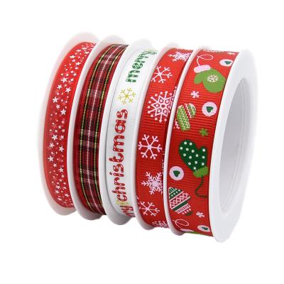 China Sustainable Gifts Strips Ribbons Christmas Ribbons Wholesale Custom Grosgrain Ribbons for sale