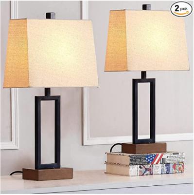 China Hot Sale Farmhouse LED Table Lamp Reading Iron Light Farmhouse Table Light Desk Vintage Style USB Charging Industrial for sale