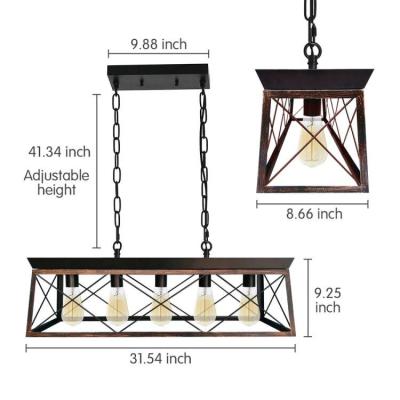 China Farmhouse Vintage Iron Metal Pendant Light Ceiling Lamp Simple Warm Sale Farmhouse Amazon Sale 5 Heads for sale