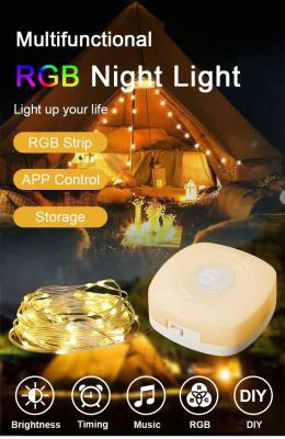 Chine 7 couleurs RGB Lumière à cordes de fil Lumières à cordes de camping intelligentes 200LM à vendre