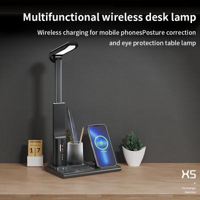 China 5 em 1 luz de noite LED 15W lamparina de mesa LED dobrável preto branco sem fio recarregável à venda