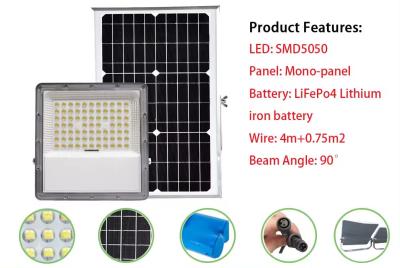 China 6000K - 6500K Waterproof Outdoor Flood Lights Dustproof Solar Powered Security Lights for sale