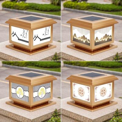 China 12W Solar Powered Pillar Lights Square Garden Column Lights Waterproof for sale
