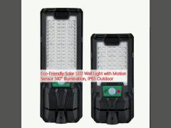 Eco-Friendly Solar LED Wall Light with Motion Sensor 140° Illumination, IP65 Outdoor