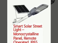 Smart Solar Street Light – Monocrystalline Panel, Remote Operated, IP65 Rated for Paths & Parking Areas