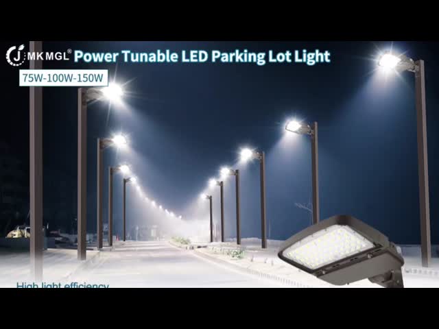 Power Adjustable LED Parking Lot Lights with Photocell Sensor IP66 Waterproof Shoebox light