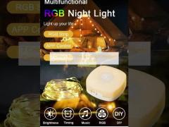 7 Colours RGB Wire String Light Intelligent Camping Rope Lights 200LM