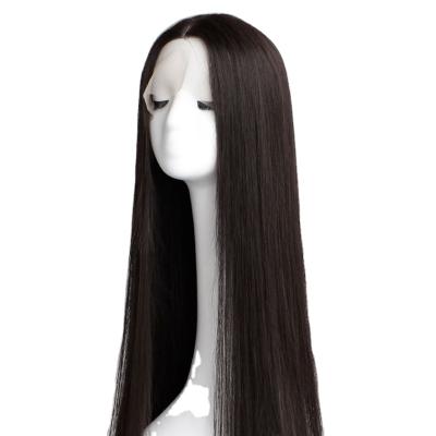 China 13*4T-shaped Middle Parting Silky Straight Silky Straight Remy Hair Lace Wigs for sale