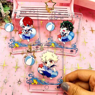 China Double Sided Ring Key Chain Acrylic Cartoon Durable Hot Sale Key Pendant My Hero Academia Keychains For Decoration for sale