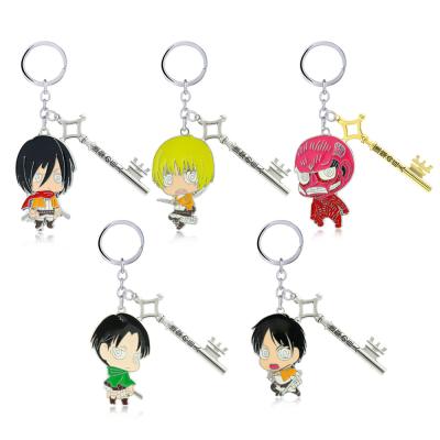 China Ackerman Metal Character Decoration ProductAnime New Hot Sale Key Chain Pendant Attack On Titan Keychains for sale