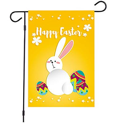 China Health Care Institutes Custom Design HAPPY Easter Festival Holiday Garden Flag Digital Printing Polyester Spring Bunny Rabbit House Yard Outdoor Flag for sale