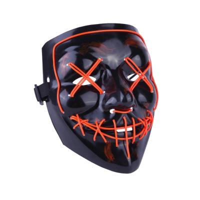 China Halloween Style Mask Halloween LED Light Up Party Mask Horror Neon Cosplay Mascara Mascarillas Glow In The Dark Mask V For Vendetta El Mask for sale