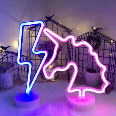 China Fashion Lovely Battery and USB Operated Neon Lamp Lights Korea Style Flamingo Cactus Night Light for Party Decoration for sale