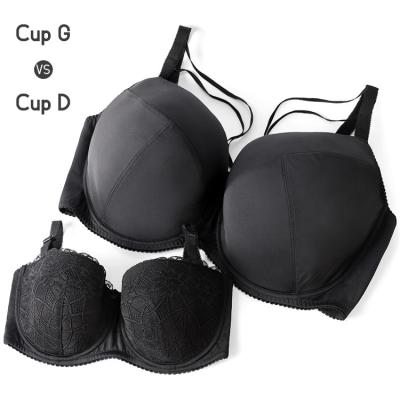 China Underwires Breathable Custom Cotton Female Bra D G E-F Lift Up Bigger 3/4 Cup Breasts Bras For Plus Size Women for sale