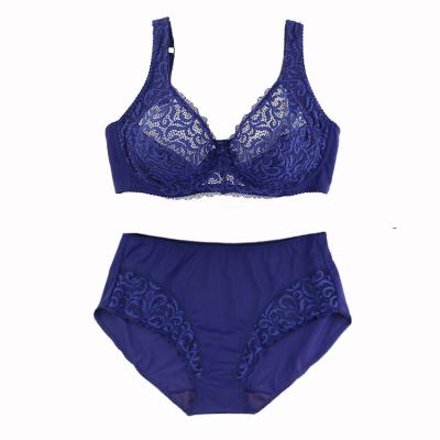 China Sustainable Lace And Nylon Material Soft Ladies Underwear Set Bra for sale