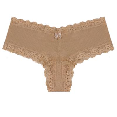 China New Fashionable Design Breathable Sexy Women's Mid-waist Lace Floral Boyshort Panties for sale